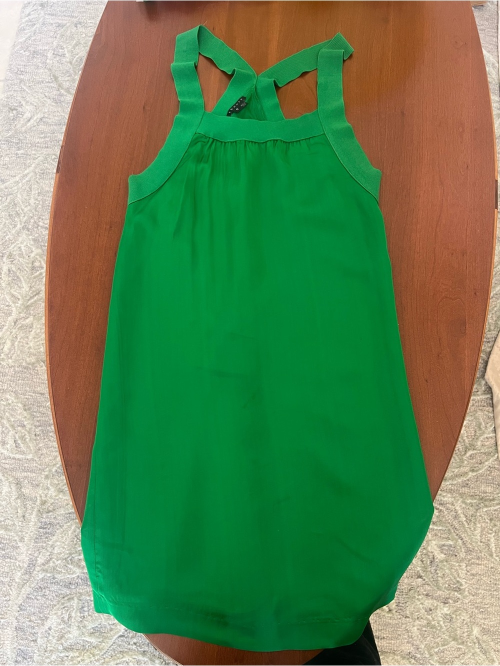 Theory 100% silk green dress